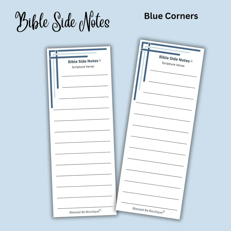 Bible Side Notes- Blue Corner Design