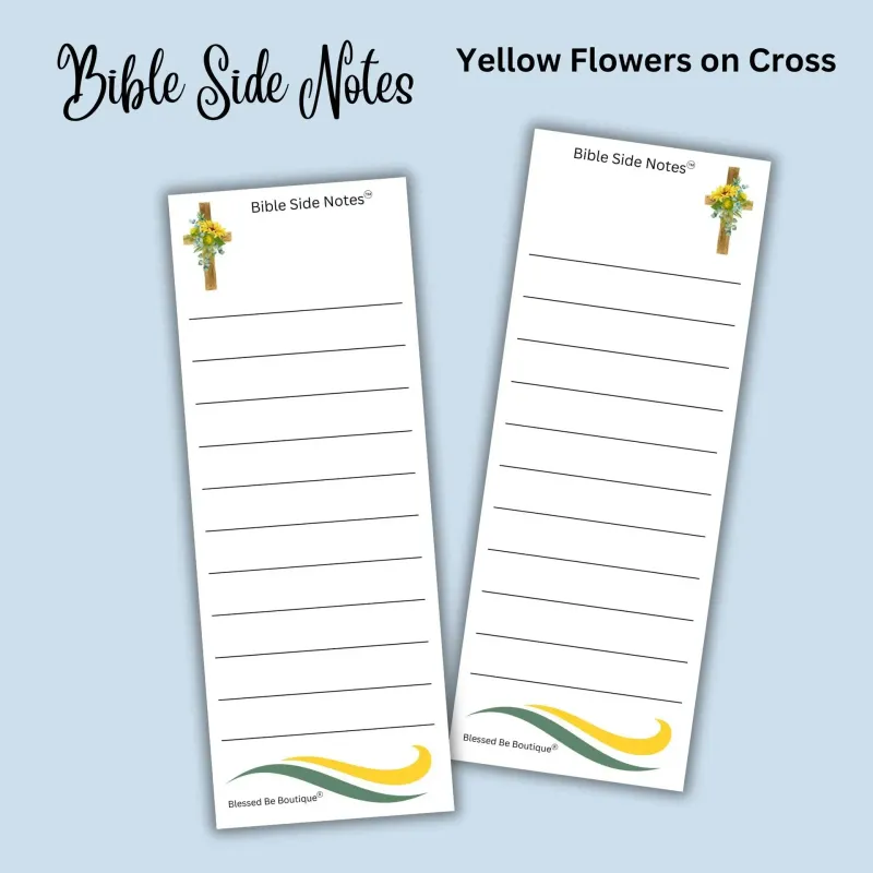 Bible Side Notes- Yellow Flowers Crosses