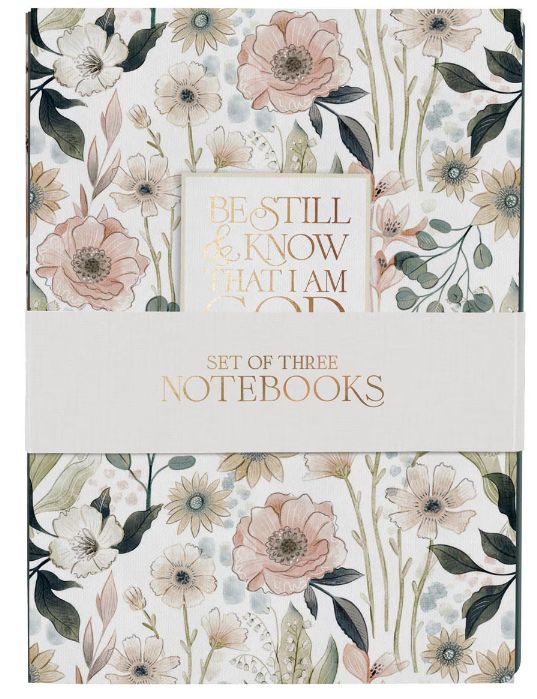 Be Still Teal Meadow Large Notebook Set - Psalm 46:10