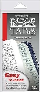 Bible Index Tabs Silver with Black Tiles