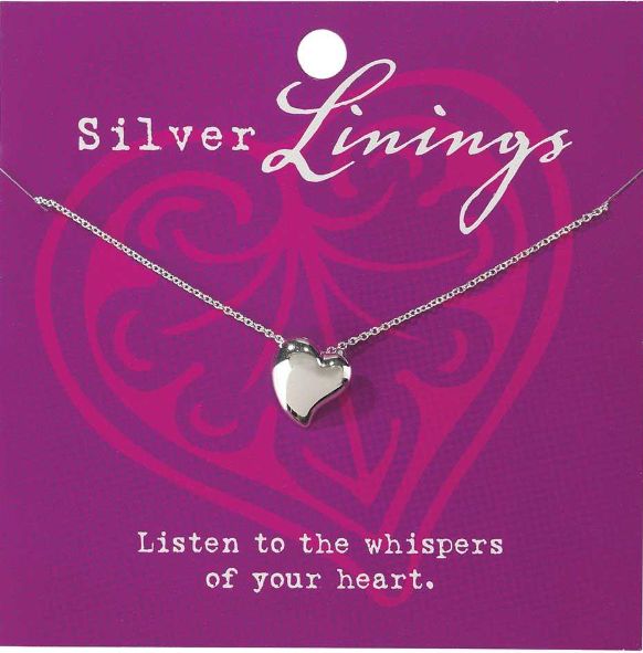 NK HEART SIL PLT 16&quot;+2&quot; EXT CHAIN