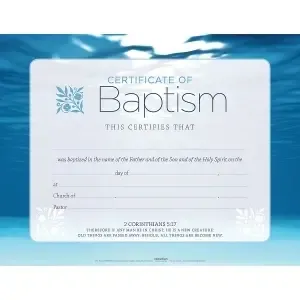 Certificate of Baptism (Blue Water)