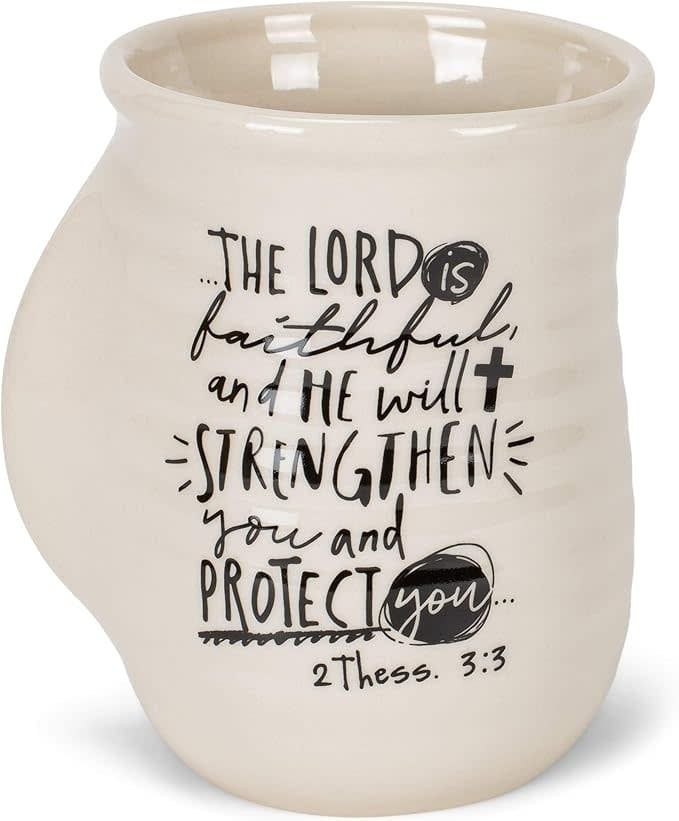 The Lord Is Faithful White 14 Ounce Ceramic Handwarmer Mug