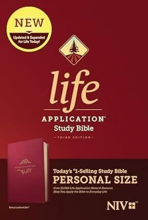 NIV Life Application Study Bible, Third Edition, Personal Size (LeatherLike, Berry)