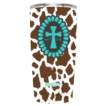 Stainless Steel Mug Cowhide