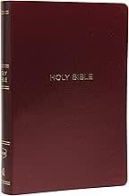 NKJV Giant Print Center-Column Reference Bible-Burgundy Leather-Look