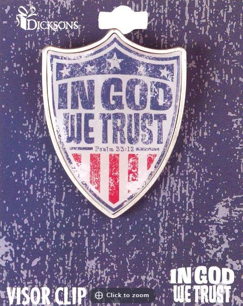 VISOR CLIP-IN GOD WE TRUST SHIELD METAL