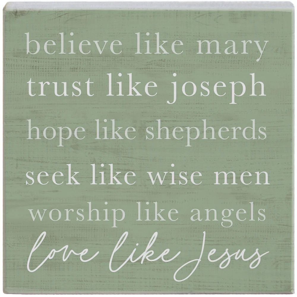 Believe Like Mary Wood Block