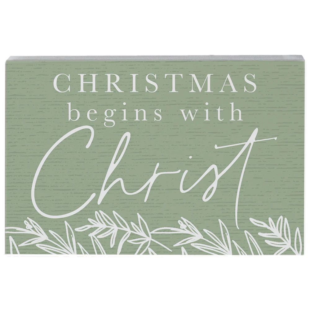 Christmas Begins with Christ Wood Block
