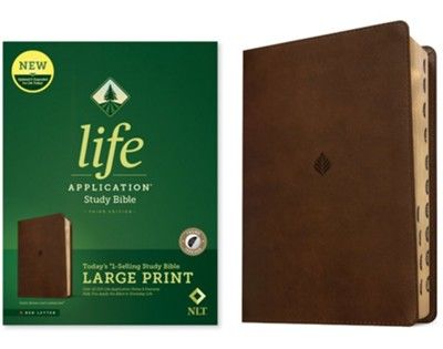 NLT Life Application Large-Print Study Bible, Third Edition, rustic brown leaf (indexed)