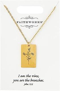 Necklace Vine Gold Rectangle
