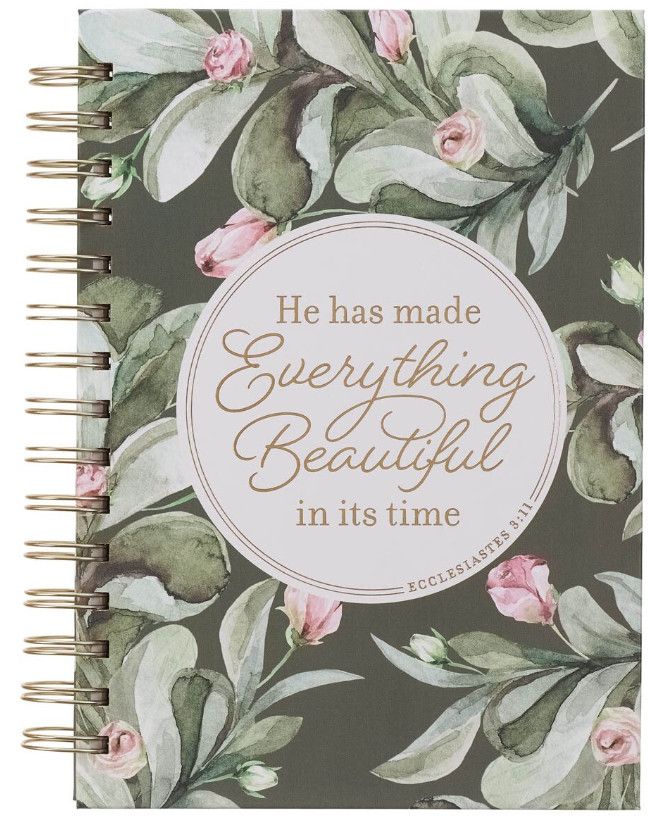Everything Beautiful Green Wreath Wirebound Journal - Ecclesiastes 3:11