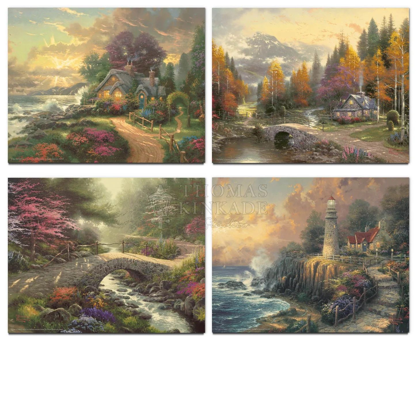 Thomas Kinkade Four Print Set