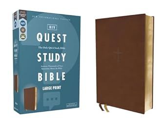 NIV, Quest Study Bible, Large Print, Leathersoft, Brown