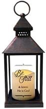 BE STILL LANTERN LED  BROWN