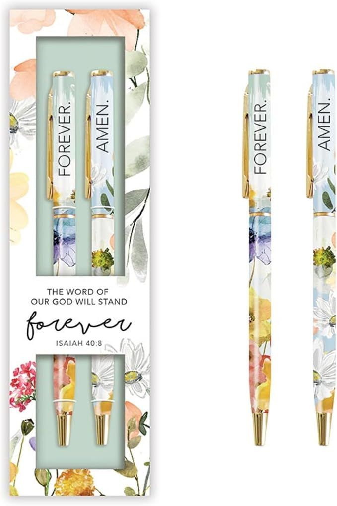 Set of 2 Inspirational Medium Point Retractable Ballpoint Pens, The Word of Our God