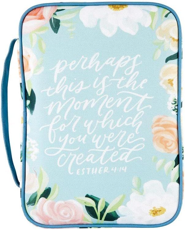 Canvas Bible Cover with Carry Handle and Zipper Closure, 7 x 10-Inch, Esther 4:14