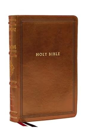 NKJV Large Print Reference Bible, Brown Leathersoft, Red Letter (Sovereign Collection)