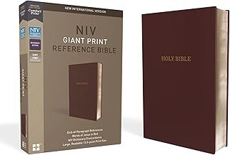 NIV Giant Print Reference Bible Burgundy Leather-look