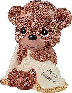 Jesus Loves Me Teddy Bear Bank
