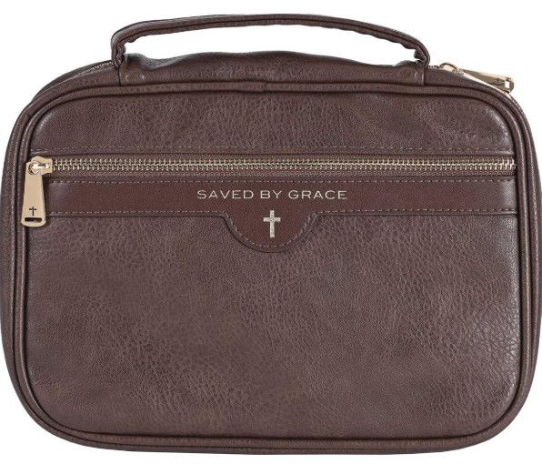 Bible Case Saved By Grace Brown XLarge