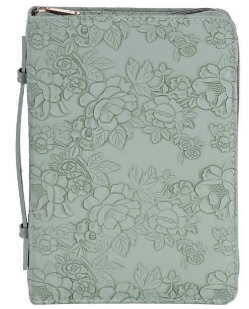 Bible Case Sculpted Floral Green XLarge