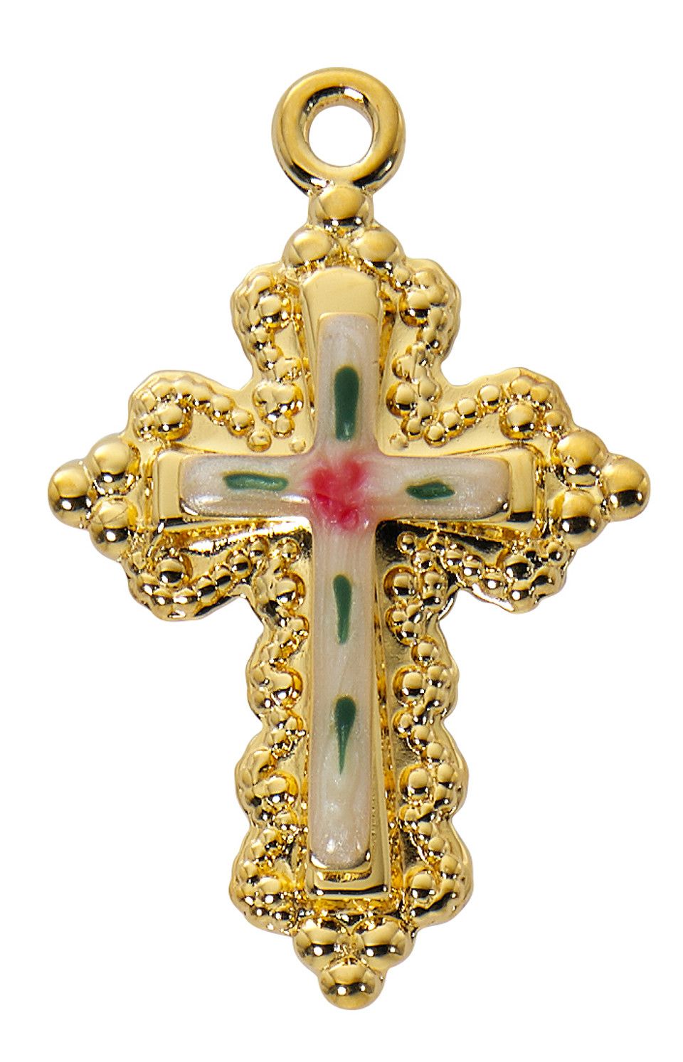 18&quot; CH G/SS CLOISONNE CROSS