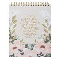 Under His Wings Lilac Floral Wire Bound Notebook