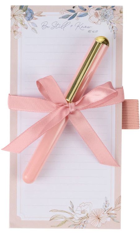 Be Still Peaceful Peach Blossoms Magnetic Notepad and Pen