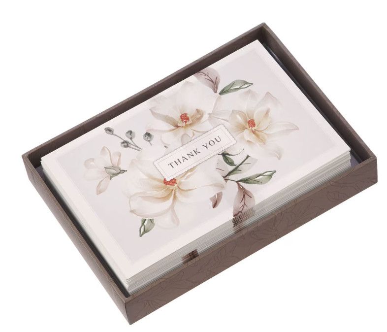 White Magnolia Thank You Note Card Set