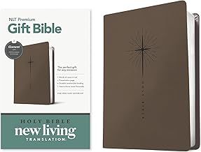 NLT Premium Gift Bible Star Cross Taupe