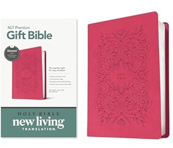NLT Premium Gift Bible, Filament Enabled (LeatherLike, Very Berry Pink Vines, Red Letter)