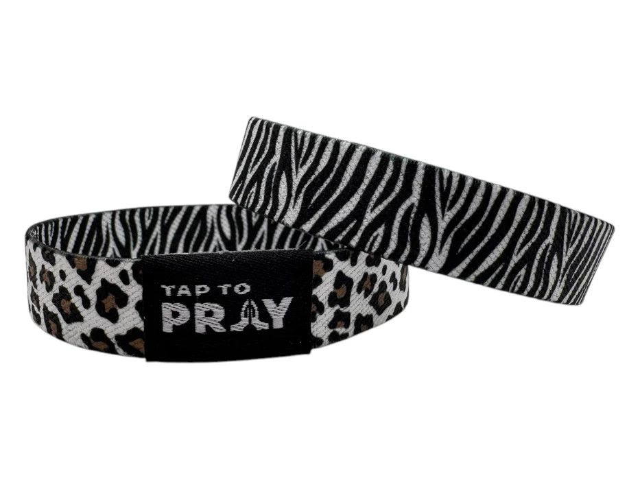 Tap to Pray bracelet- Safari Zebra-medium