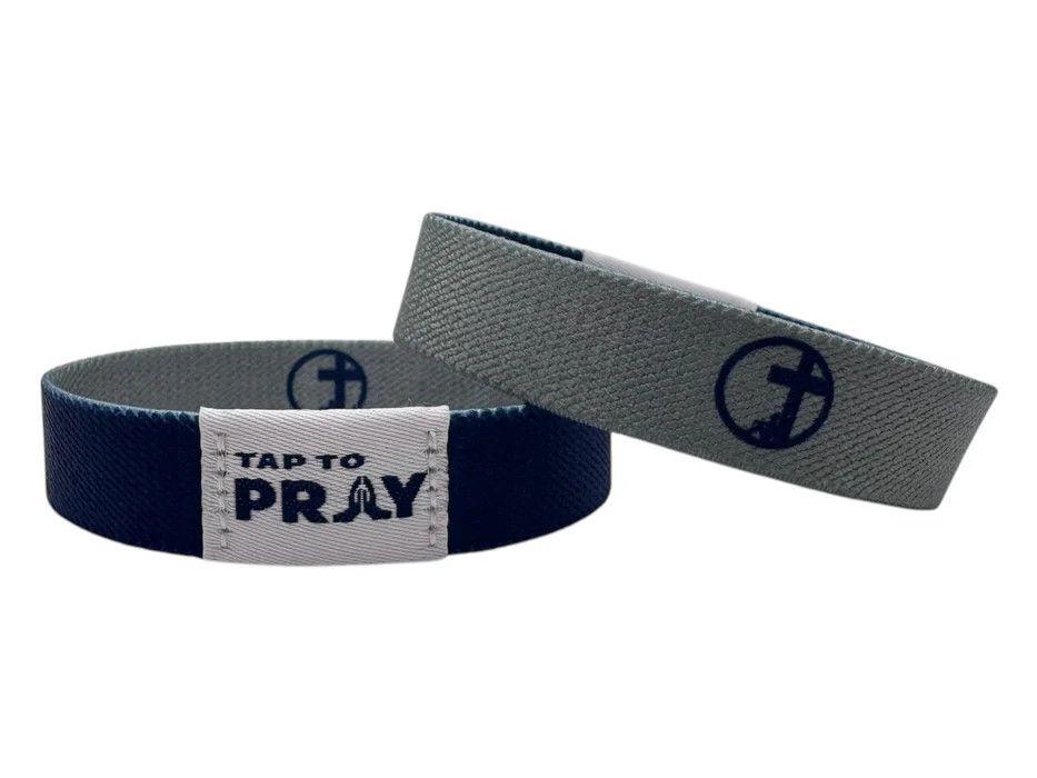 Tap to Pray Bracelet- Navy &amp; Gray-small