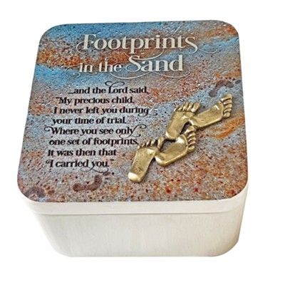 Footprints In the Sand Keepsake Box