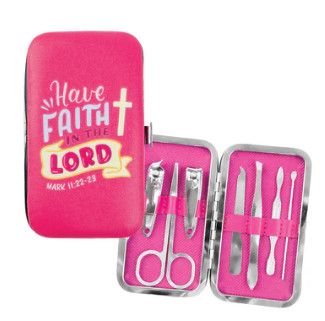 Manicure Set, Pink – Have Faith in the Lord, Mark 11:22-23