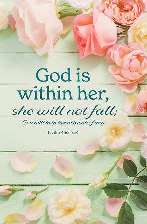 God is Within Her, She Will Not Fall Regular Size Bulletin Pack of 100