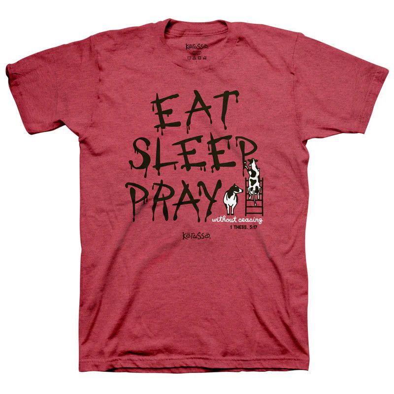 Eat Sleep Pray tee, Size: S
