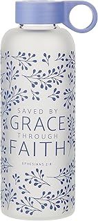 Glass Water Bottle Saved by Grace Eph. 2:8