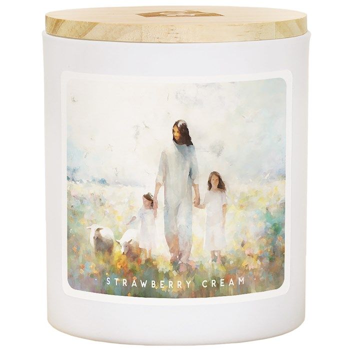Candle-Jesus Children Art-Strawberry Cream