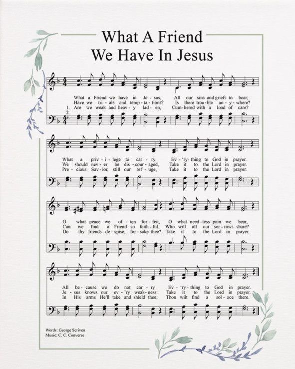 What A Friend Hymn 9x12