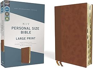 NIV Personal Size Bible Lg Print Brown Leathersoft