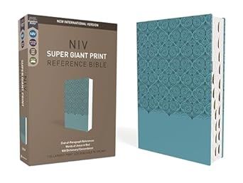 NIV, Super Giant Print Reference Bible, Leathersoft, Teal, Red Letter, Thumb Indexed, Comfort Print