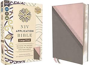 NIV Application Bible Lg Print Pink Gray