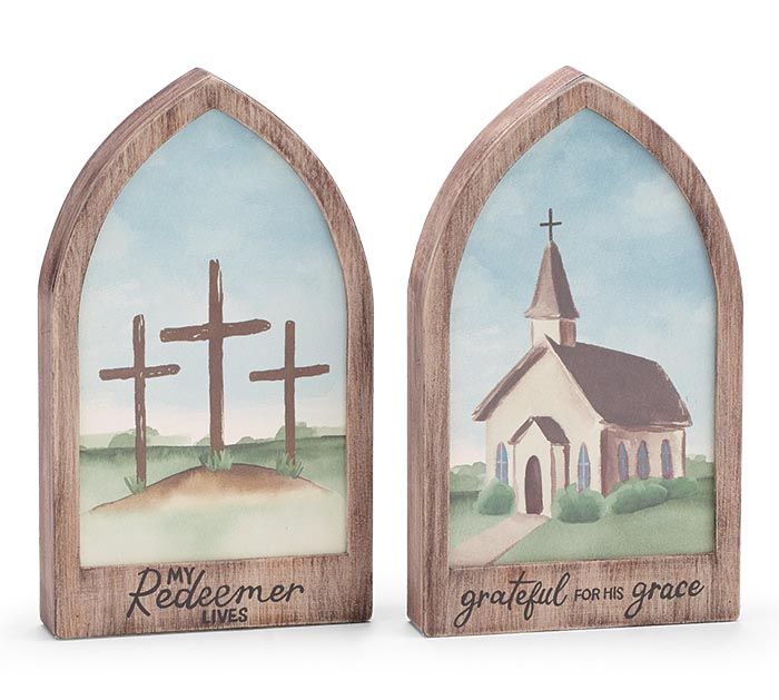 Arched ShelfSitter My Redeemer Lives/Grateful for Grace