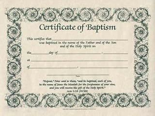 Certificate of Baptism w/Romans 6:3-4