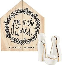 Ceramic Nativity in Pine Box