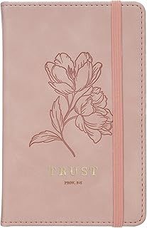 Small Notebook with Elastic Closure Faux Hardcover Pink Trust Prov. 3:5