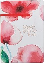 Journal Flexcover w/Elastic Coral Poppies Never Give Up