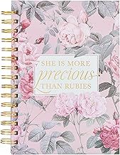 Journal Spiral-bound Pink Floral More Precious Than Rubies Prov 31:10
